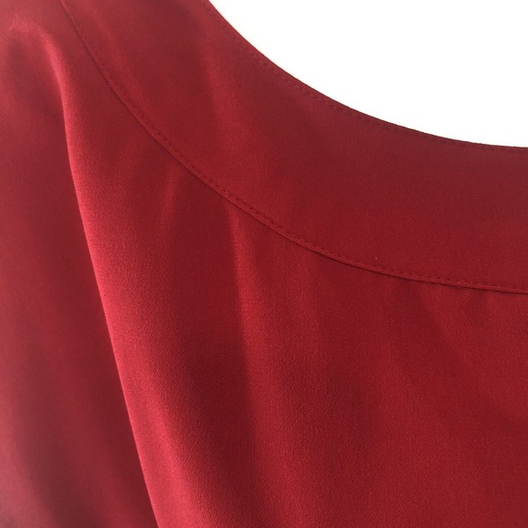 Gianni Bini Women’s Red Dress Sz 4 Fit And Flare With Tie Lined Cap Sleeves EUC - Picture 3 of 10